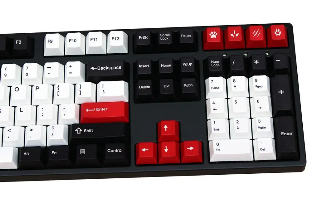 Черный/Красный 108 клавишей сублимируемый краситель клавишные колпачки из ПБТ для механической клавиатуры Cherry filco Ducky keycap Вишневый профиль только ключей