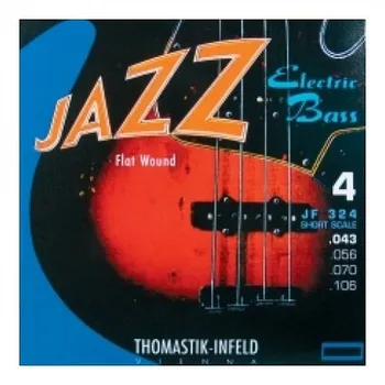 

Jf324 jazz flat strings for bass guitar, nickel, flat braid, 43-106, Thomastik