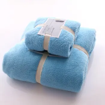 

2PCS/SET Face Towel+ Bath Towel Cotton Soft Absorbent Adult Household Towel Travel Gym Sport Camping Swimming Pool Quick Dry