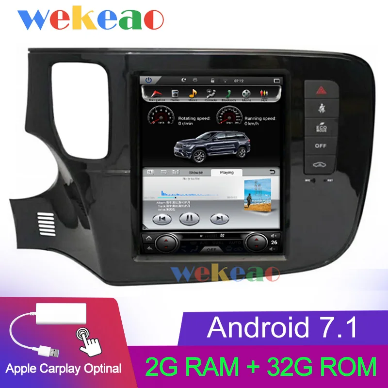 Android Car Radio Wekeao вертикальный экран Tesla стиль 10,4 ''Android 7,1 автомобильный Радио gps навигация для Mitsubishi outlander DVD Автомобильный плеер 2013 - Цвет: Android Car Radio