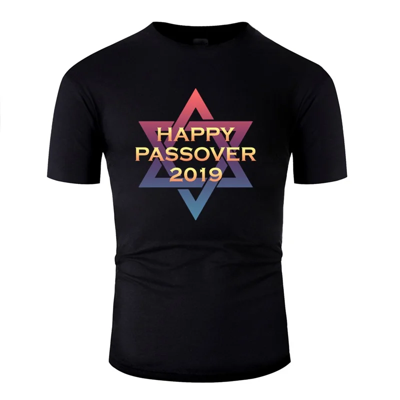 

Print Happy Passover Hebrew Judaism Gift Matzoh Israel Tshirt For Men Natural Mens T Shirts O-Neck Clothes