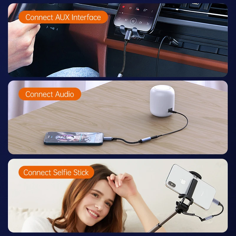 Lightning To Headphone Adapter Adapter For iPhone to 3.5mm Headphones For iPhone 12 11 Pro max x xr Aux cable 3.5mm Jack Cable ios