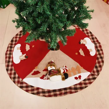 

100cm Christmas Tree Skirts Festival Supplies Christmas Decoration for Tree Santa Claus Snowman Skirt Decoracion Arbol Navidad