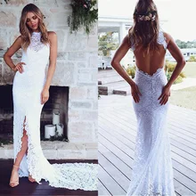 BacklakeGirls сексуальное кружевное длинное вечернее платье без рукавов для свадьбы вечернее, для официальных мероприятий длинное вечернее платье Mariage