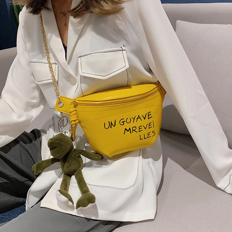 

Honey Disco Dancing Bag Women's 2018 New Style Korean-style Fashion Chest Pack Frog Pendant Fashion Oblique Bag Fairy