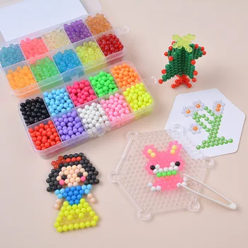 

DIY Water Mist Sticky Beads Toys Handmade Boys and Girls Magic Water Soluble Beans Water Sticky Beads 3D Puzzle Toys Set