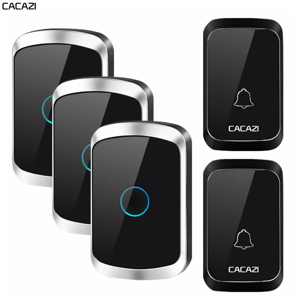 

Wireless Doorbell Waterproof 1 2 Button 1 2 3 Receiver 300M Remote LED Light Home Door Bell Wireless Battery Calling Chime