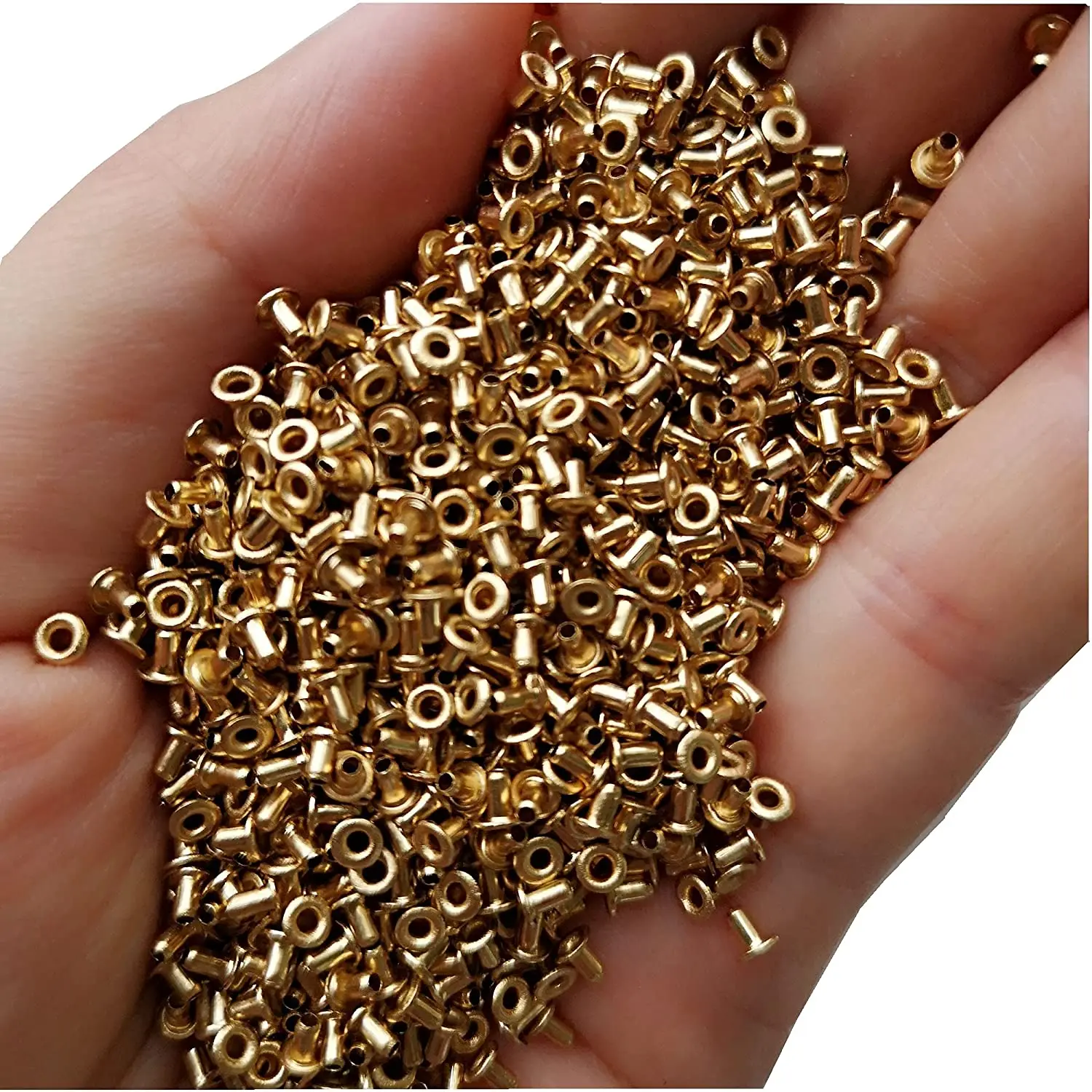 600pcs Small Solid Brass Eyelet Leather Craft Repair Grommet Round Eye Rings for Shoes Bag Clothing Leather Belt Hat