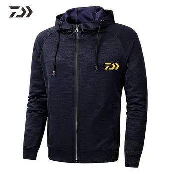 

Daiwa Hooded Fishing Shirt Long Sleeve In Hiking Shirts Spring Autumn Breathable Solid Sweatshirt Men Sportswear Fishing Jacket