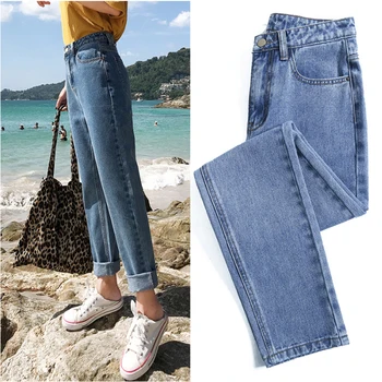 

2019 jean woman mom jeans pants boyfriend jeans for women with high waist push up large size ladies jeans denim 32