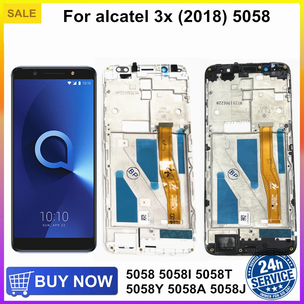 ЖК-дисплей IPS 5 7 дюйма для alcatel 3x (2018) 5058 сенсорный экран с рамкой LCD s | Мобильные
