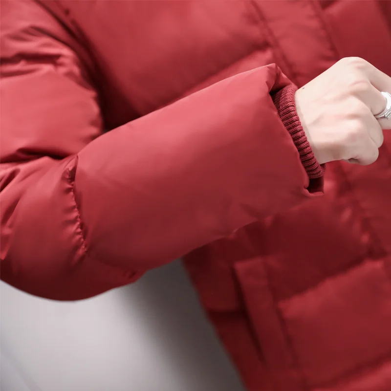 Модная супер Длинная женская куртка-пуховик, Manteau Femme Hiver, худи, белый утиный пух, зимнее пальто, женская парка, Женская куртка C5112