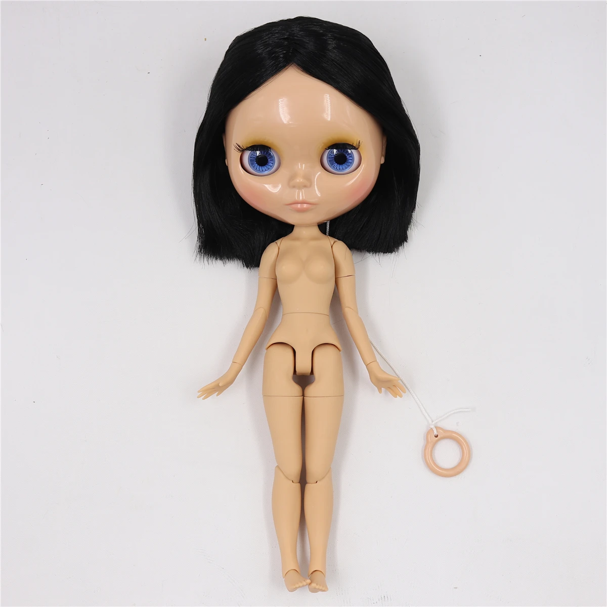 Neo Blythe Doll with Black Hair, Tan Skin, Shiny Cute Face & Custom Jointed Body 2