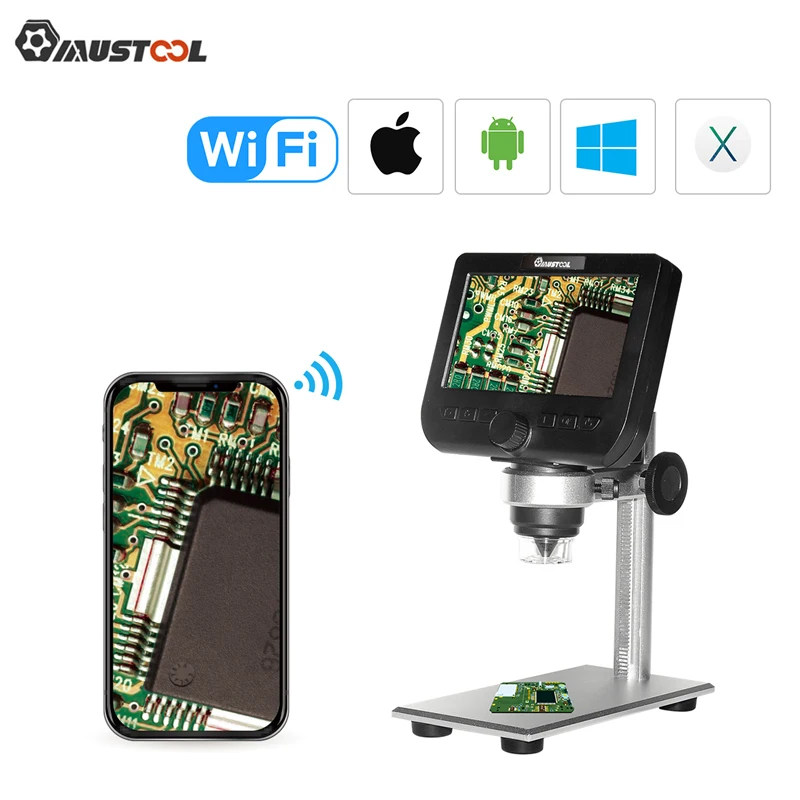  MUSTOOL G610 WIFI 2MP 4.3inch LCD Microscope Support IOS Android System Built-in Rechargeable Batte