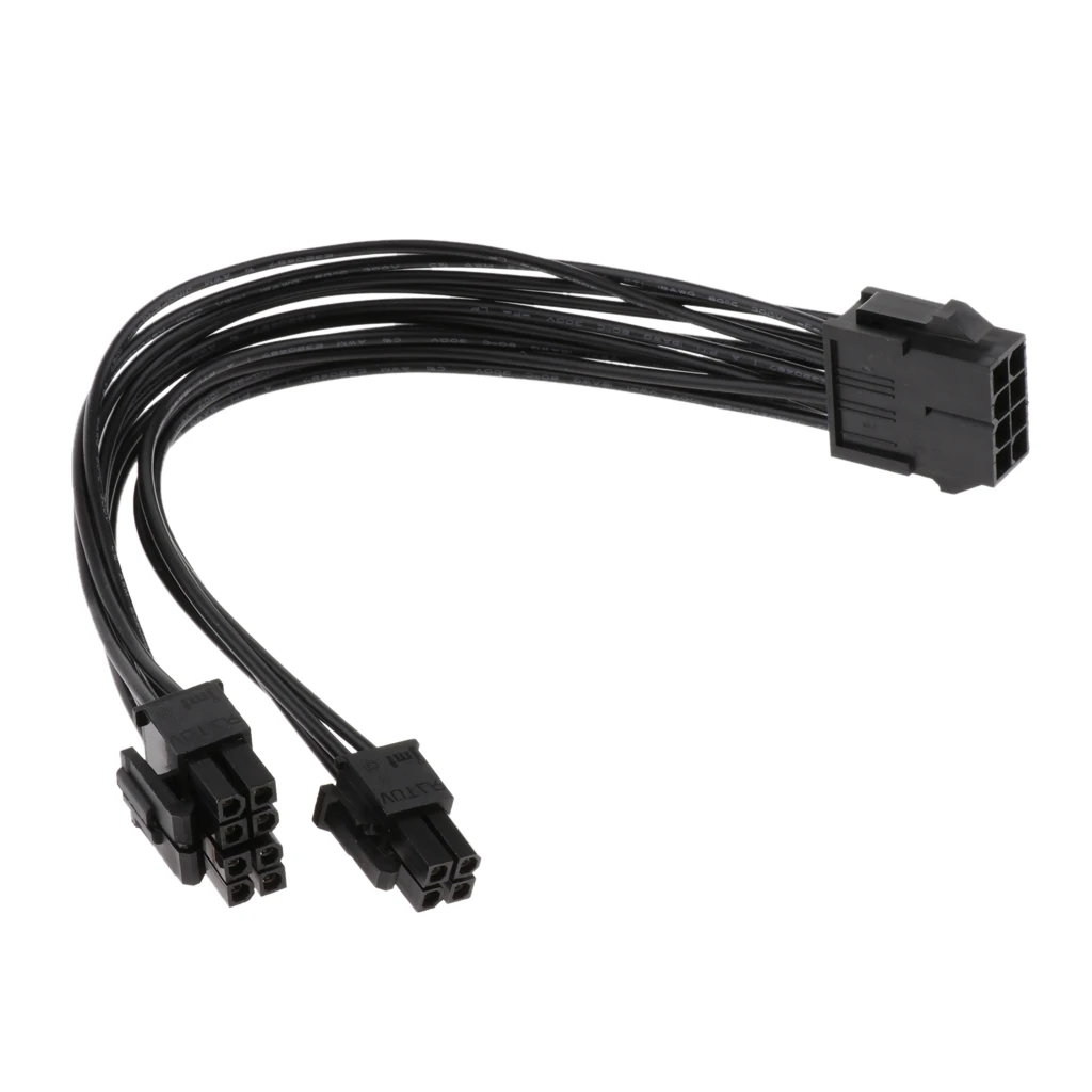ЦП 8Pin до 8 + 4pin удлинитель питания шнур свинцовая втулка черный 20 см|Компьютерные