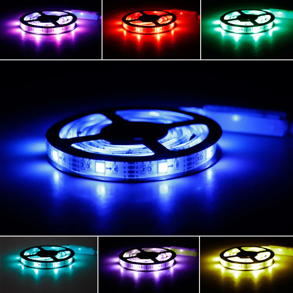 

5V Music LED Strip Light USB Powered RGB Multi Color TV Backlight Lighting with Remote Control String Lighting Christmas Decor
