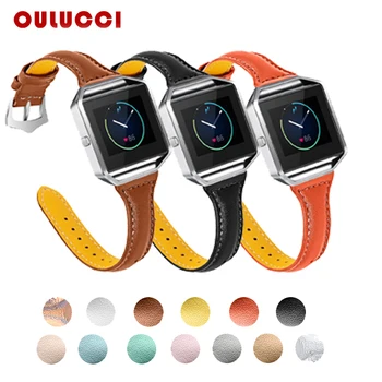 

OULUCCI Slim Leather Bands Compatible with Fitbit Blaze Smart Watch Genuine Leather Cute Replacement fitbit blaze Band