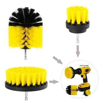 

3pcs/set Electric Drill Brush Grout Power Scrubber Cleaning Brush Tub Cleaner Tool Scrubber Washing Brush