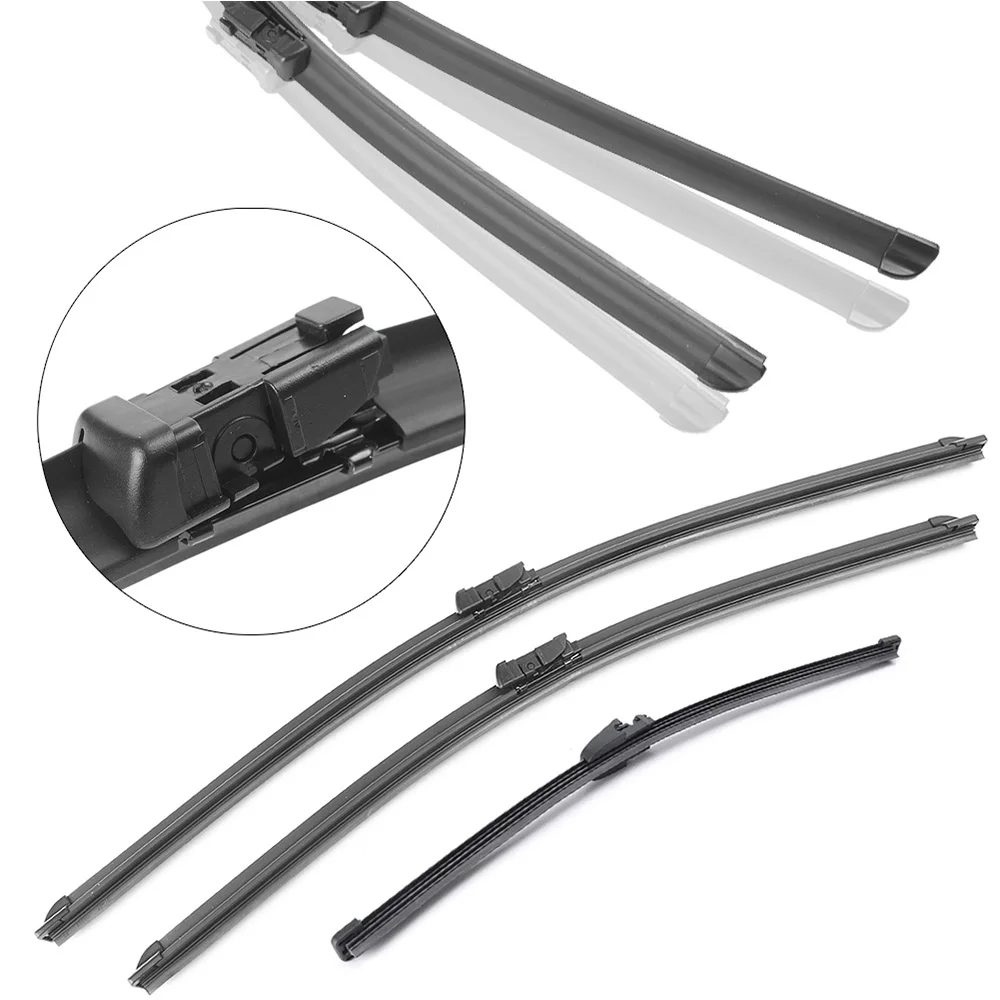 3Pcs Car Window Windshield Wiper Blades Front & Rear for Volkswagen VW