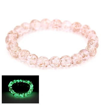 

Luminous Bracelet woman Shiny luminescence Lady's Bracelet Glow in the dark chamilia Glass beads female crystal ball shining new