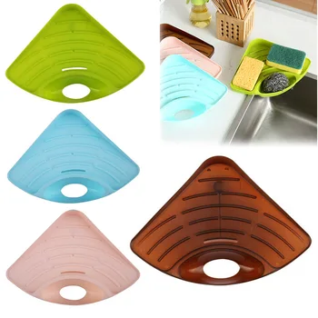 

Dishwashing Vegetable Pool Sink Basket Multi-Functional Kitchen Triangle Shelf Sink Sponge Draining Shelf kitchen Organizer