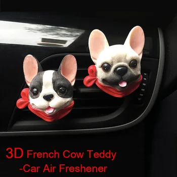 

Creative Car Air Freshener Resin 3D French Cow Teddy Car Air Outlet Fragrant Clip Car Interior Decor Auto Perfume Accessories