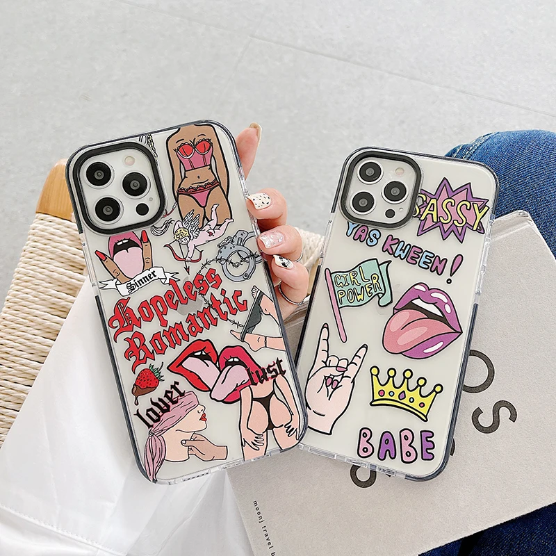 Luxury brand ins Sexy lips Leopard Pet dog Soft Silicon phone Case for iphone 7 8 X XS XR MAX 11 Pro Plus 12 MiNi SE Love cover | Мобильные