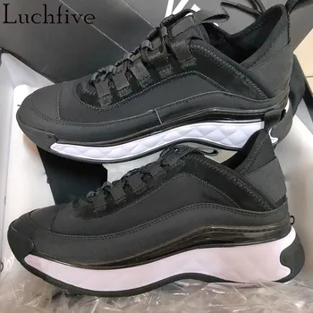 

Fashon Lace Up Women Casual Shoes Runway Pointy Toe Sneakers Leisure Ladies Shoes White Platform Shoes For Women