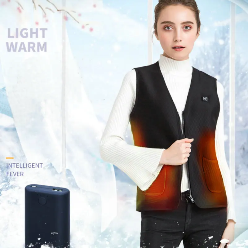 Heated jacket Five Areas Heated USB Infrared Heating Vest Winter Men Women Outdoor Sports Skiing Hiking Fishing Washable