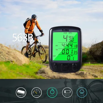 

New Style Sunding 2018 SD 563B Waterproof LCD Display Cycling Bike Bicycle Computer Odometer Speedometer with Green Backlight