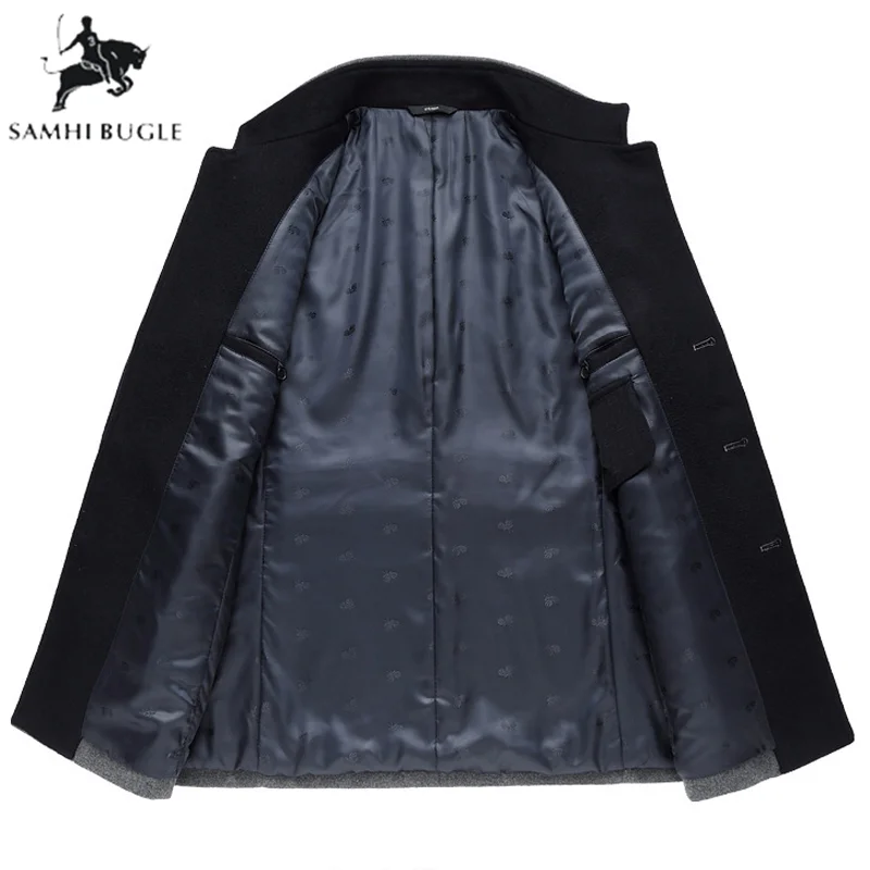 New  men coat winter wool caot erkek kaban Fashion Business Thicken Slim Overcoat Jacket Male Peacoat Br