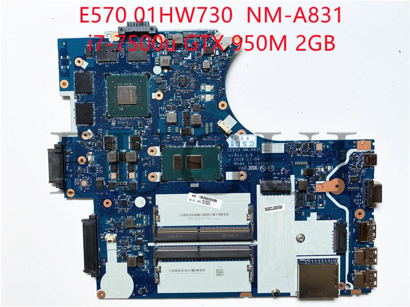 Laptop Motherboard 01HW730 NM-A831 For E570 with i7-7500u GTX950M 2GB  Fully tested 100% work | Компьютеры и офис