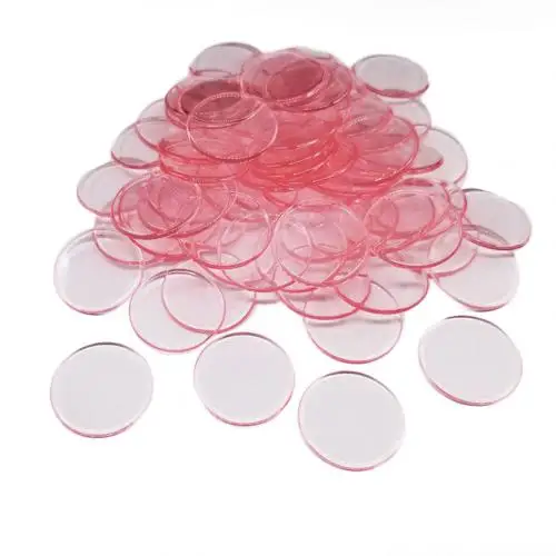 100 шт 19 мм дети бинго чипы прозрачный цвет счетные математические игровые счетчики маркеры Пластиковые Детские Обучающие аксессуары - Цвет: Light Rose Red