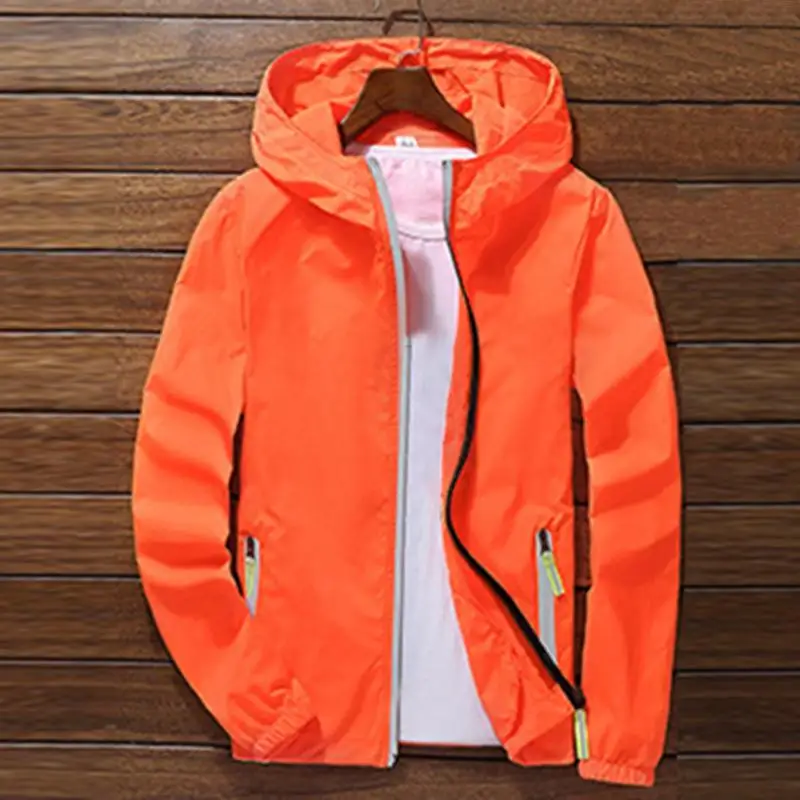 Sport Outdoor Cycling Thin Coat Jackets Man Autumn Casual Loose Windproof Jacket Male's Waterproof Candy-Colored Outwear Tops