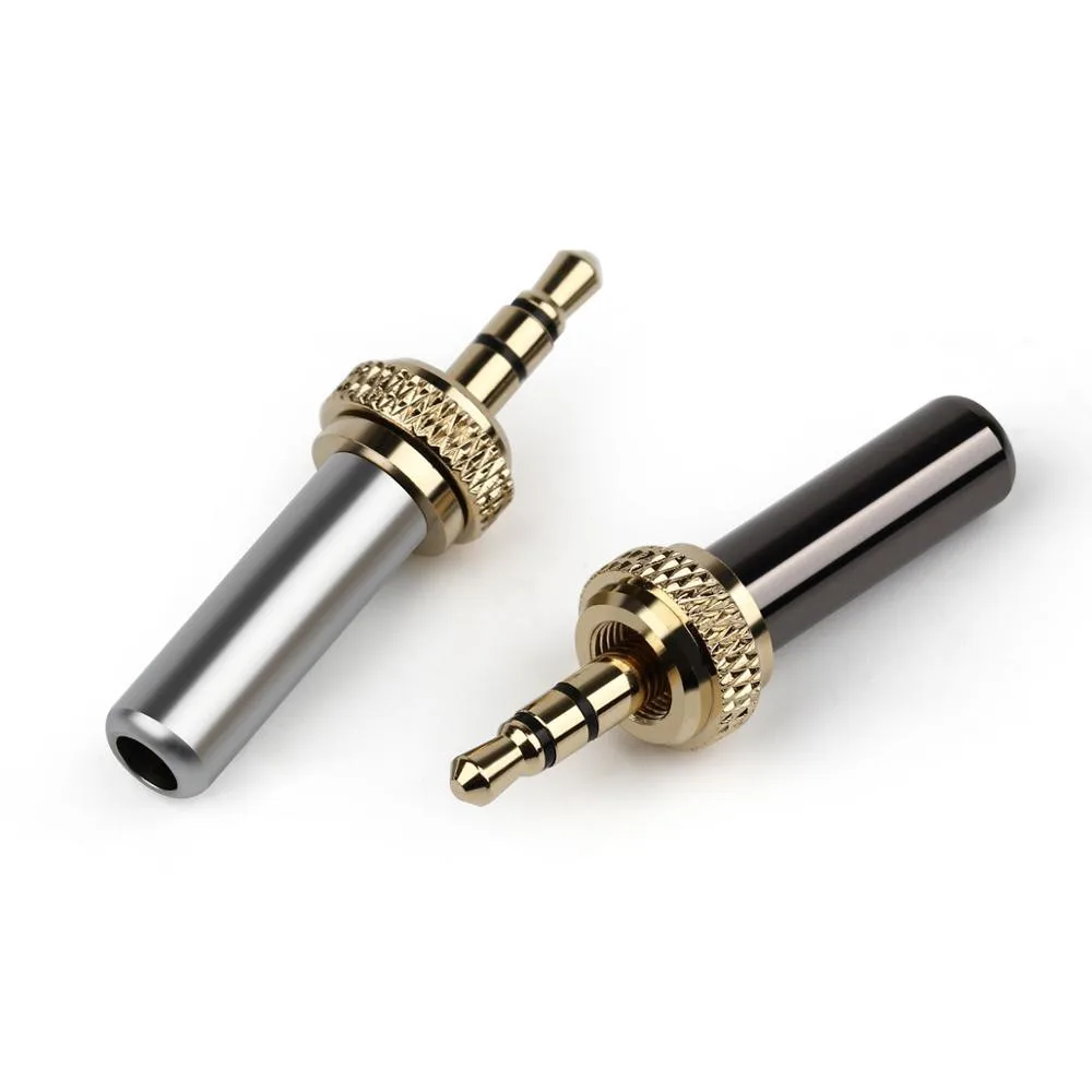 10PCS Mini Jack Self Lock Audio Jack 3 5mm 3 Pole Earphone Plug Connector For D11 D16 B03 P03 Headphone Metal Adapter Diy