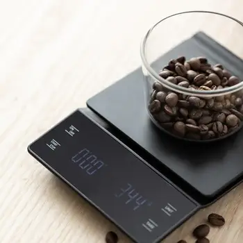 

Electronic Coffee Scale Hand Versatile Bar Electronic Scale Gram Scale with Timer 0-3KG Kitchen Scale LED Display Food Scale