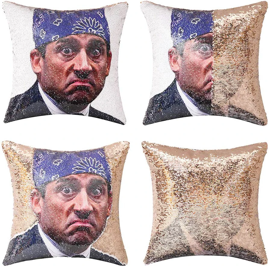 

Reversible Sequin Pillowcover The Office Prison Mike Quote Humor Sequin Mermaid Flip Pillow Case That Color Change Decor Cushion