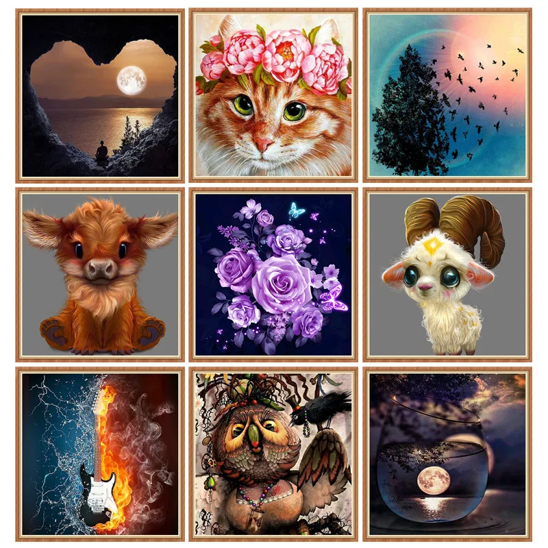 

5D diamond painting full / round cat rhinestone picture animal diamond embroidery diamond mosaic sale cartoon beaded