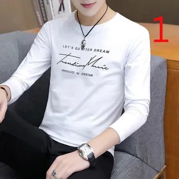 

2019 autumn new long-sleeved t-shirt male Korean version of the trend loose bottoming shirt