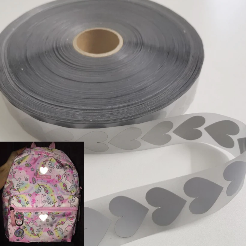 25mm width Safety Reflective Heat transfer Vinyl Film DIY Silver Iron on Reflective Tape For Clothing