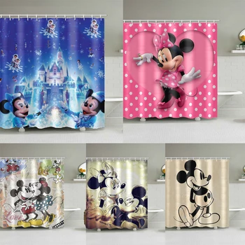 

Mouse Castle Girl kids Bathroom Curtain Waterproof Polyester Shower Curtain Cartoon Printing girl Bathroom Curtains