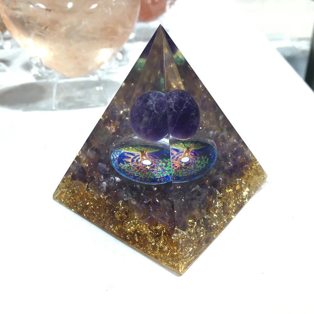 

1pc Natural Crystal Quartz Crushed Stoneb Resin-cured Organta Supplements Energy Home Living Room Healthy Art Decoration Gift