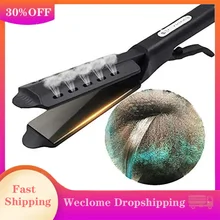 

Salon Hair Straightener 2 in 1 Hair Curler Temperature Adjustment Ceramic Tourmaline Flat Iron Widen Panel Hair Curler