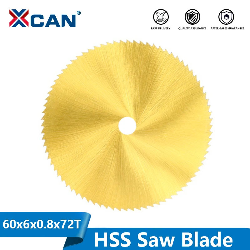 XCAN Titanium Coated HSS Saw Blade 60mm 72 Teeth Wood Metal Cutting