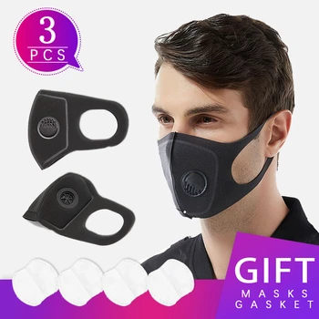 

3pcs Black Mask Mouth Antibacterial Mask Black Mask Anti Flu Korean Anti-dust For Female Male Mouth Face Mask