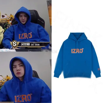 

EXO Oh SeHun Blue Letter Hoodies Sweatshirts Men Women Pullovers Couple Loose Streetwear Hooded Tops Kpop Clothes