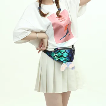 

cosmetic bag makeup bag travel organizer portable beauty Women Sequins Colorful Tail Crossbody Bag Messenger Chest Bag #G2