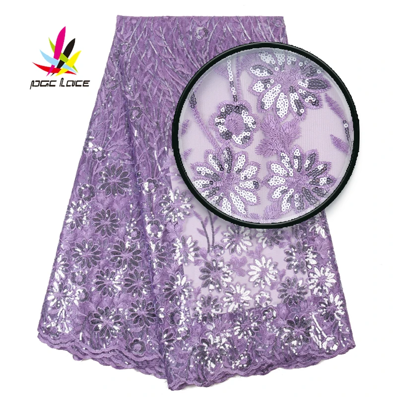 Фиолетовая кружевная ткань африканские нигерийские стили африканская