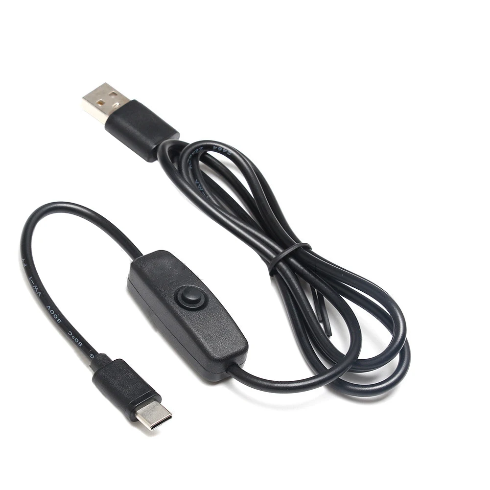 

On Off Durable 5V 3A Power Supply Adapter Charger Cable With Switch Digital Data Extension USB To Type C Wire For Raspberry Pi 4