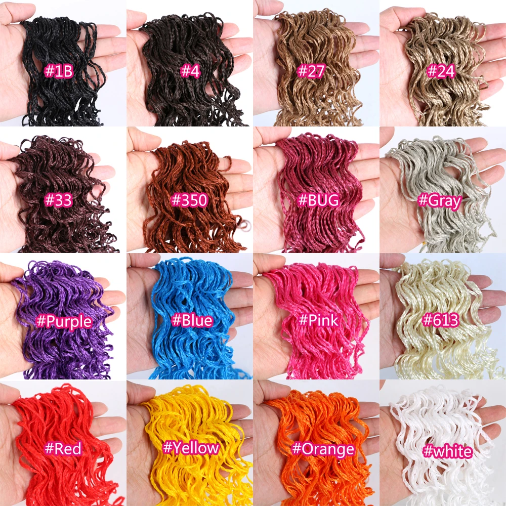 Hair-Extension Braids Crochet Curly Zizi-Box Pink Braiding-Hair-Long Colorful Purple